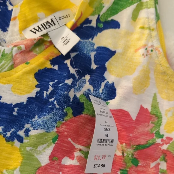 White House Black Market Colorful Floral Tank Top - Picture 2 of 4